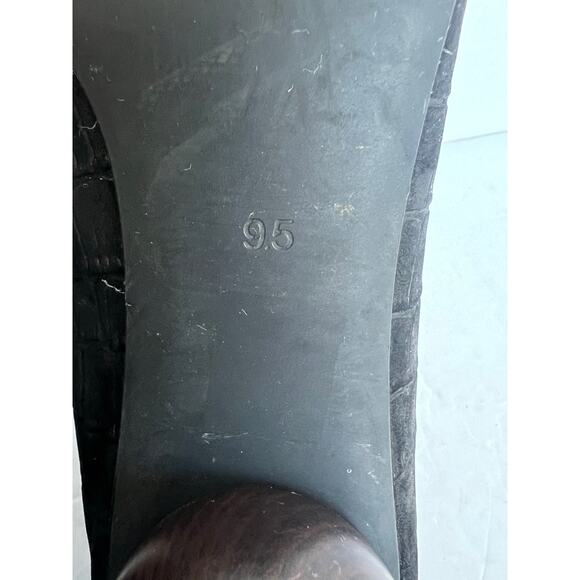 Jeffrey Campbell Black Suede Croc Viona Pointy Toe Round Sculpted Heel Shoes 9.5 - Picture 12 of 12